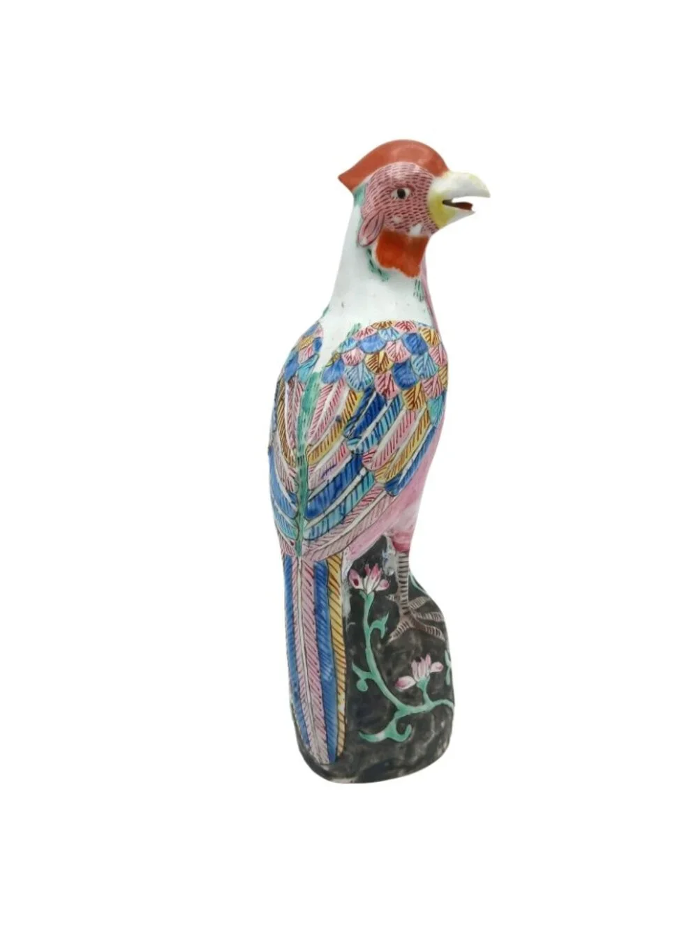 Antique Chinese Phoenix Bird Figurine Famille Rose Porcelain China Mark 8